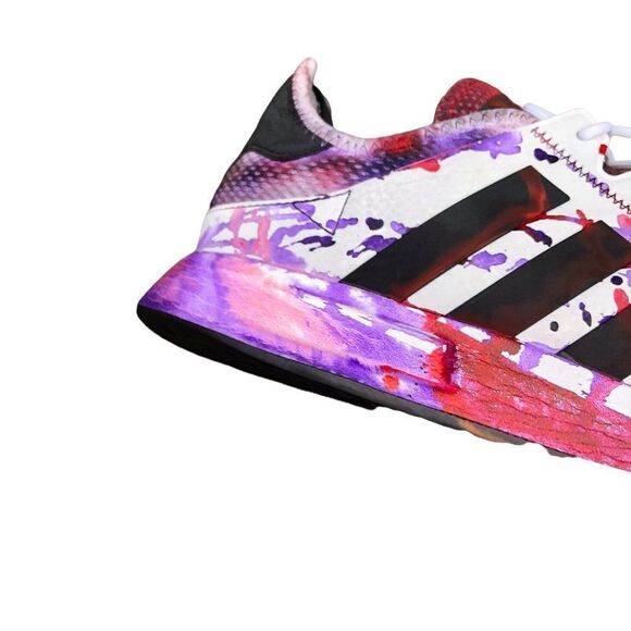 Rare Trashed Tie Dyed Adidas X_PLR Sneakers Size 12 - Picture 12 of 15